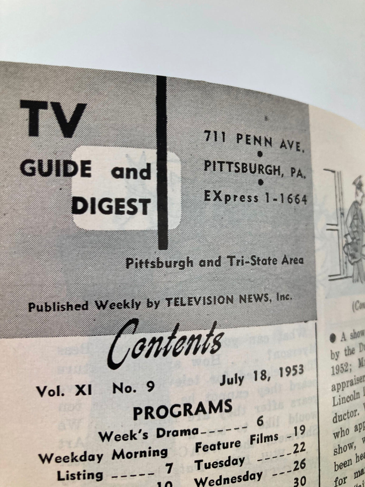 TV Digest Magazine July 18 1953 Ann Sothern Pittsburgh/Tri-State Edition highlighting the publication details and program schedule.