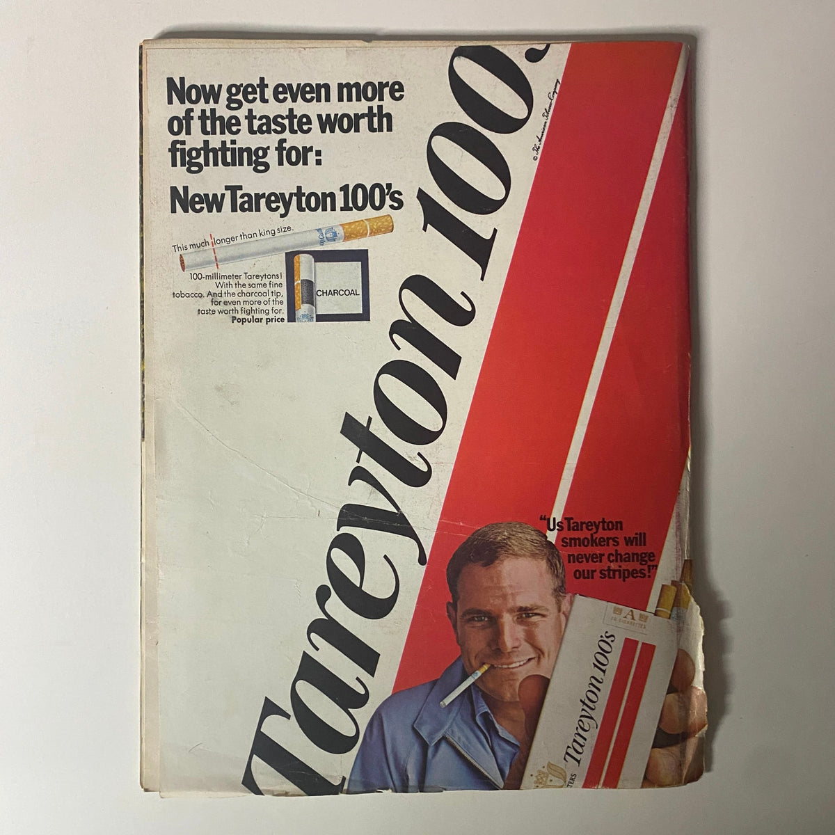 Cover of Time Magazine September 15, 1967 featuring an advertisement for Tareyton 100's cigarettes, highlighting the product's benefits and attracting attention.
