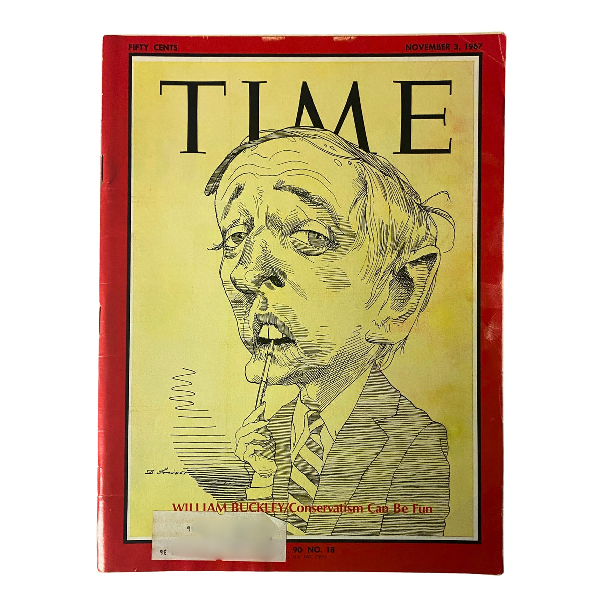 Cover of Time Magazine from November 3, 1967, featuring a caricature of William Buckley with the headline 'Conservatism Can Be Fun'. This issue highlights Buckley's influence on American conservatism and includes various articles on politics, science, and culture.