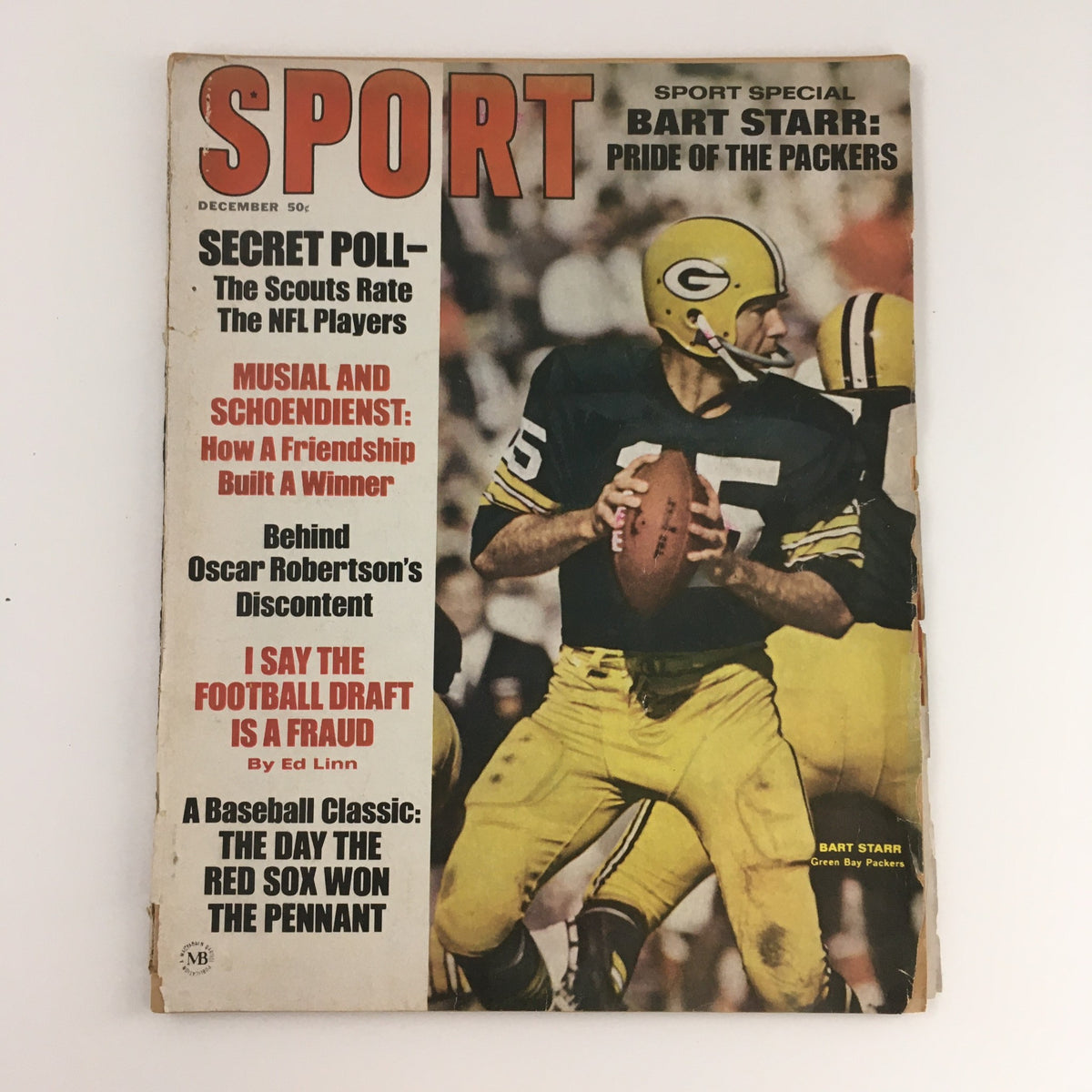 Cover of Sport Magazine from December 1967 featuring Bart Starr of the NFL Green Bay Packers, showcasing sports history and cultural context of the 1960s.