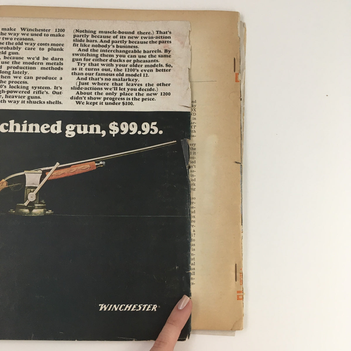 Back cover of Sport Magazine December 1967 featuring an advertisement for Winchester firearms, emphasizing the vintage nature of the magazine.