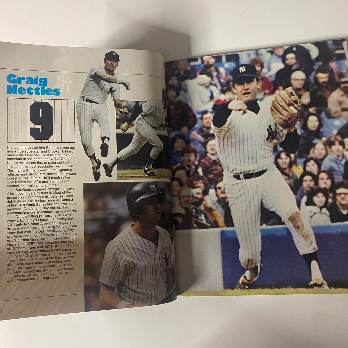 1980 New York Yankees Yearbook Dawning of a Decade featuring player Graig Nettles in action, highlighting his contributions to the team.