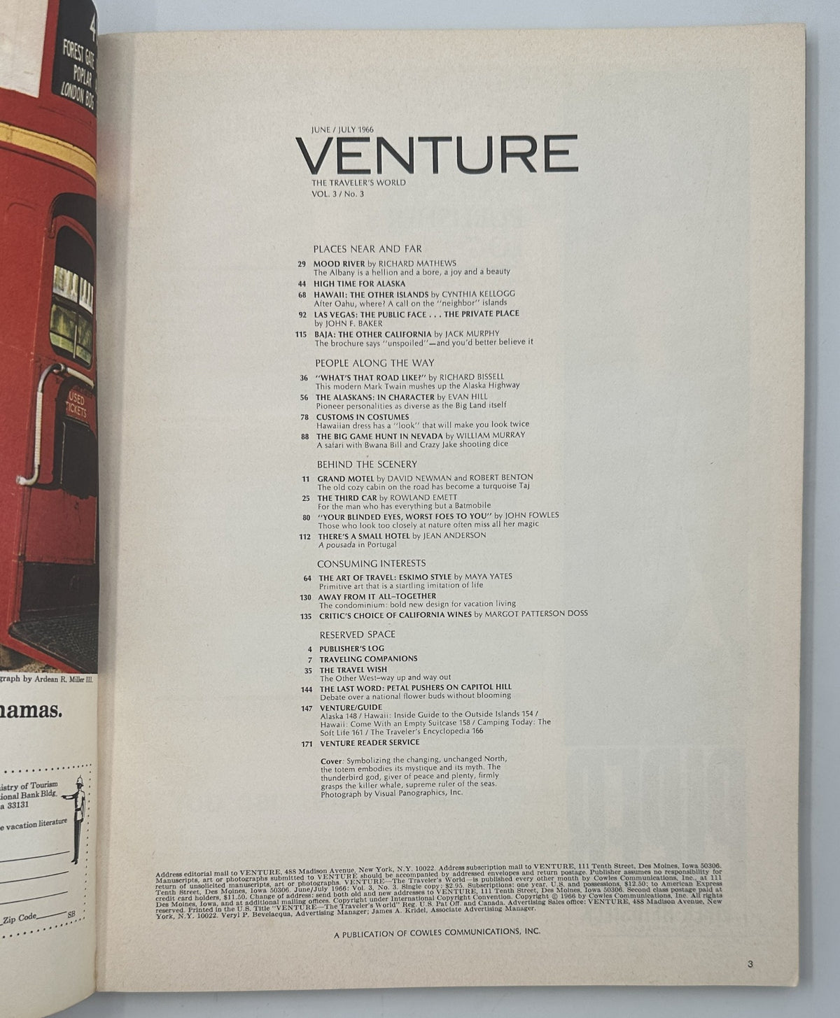 Venture Magazine June/July 1966 Alaska Hawaii Baja Nevada Travel
