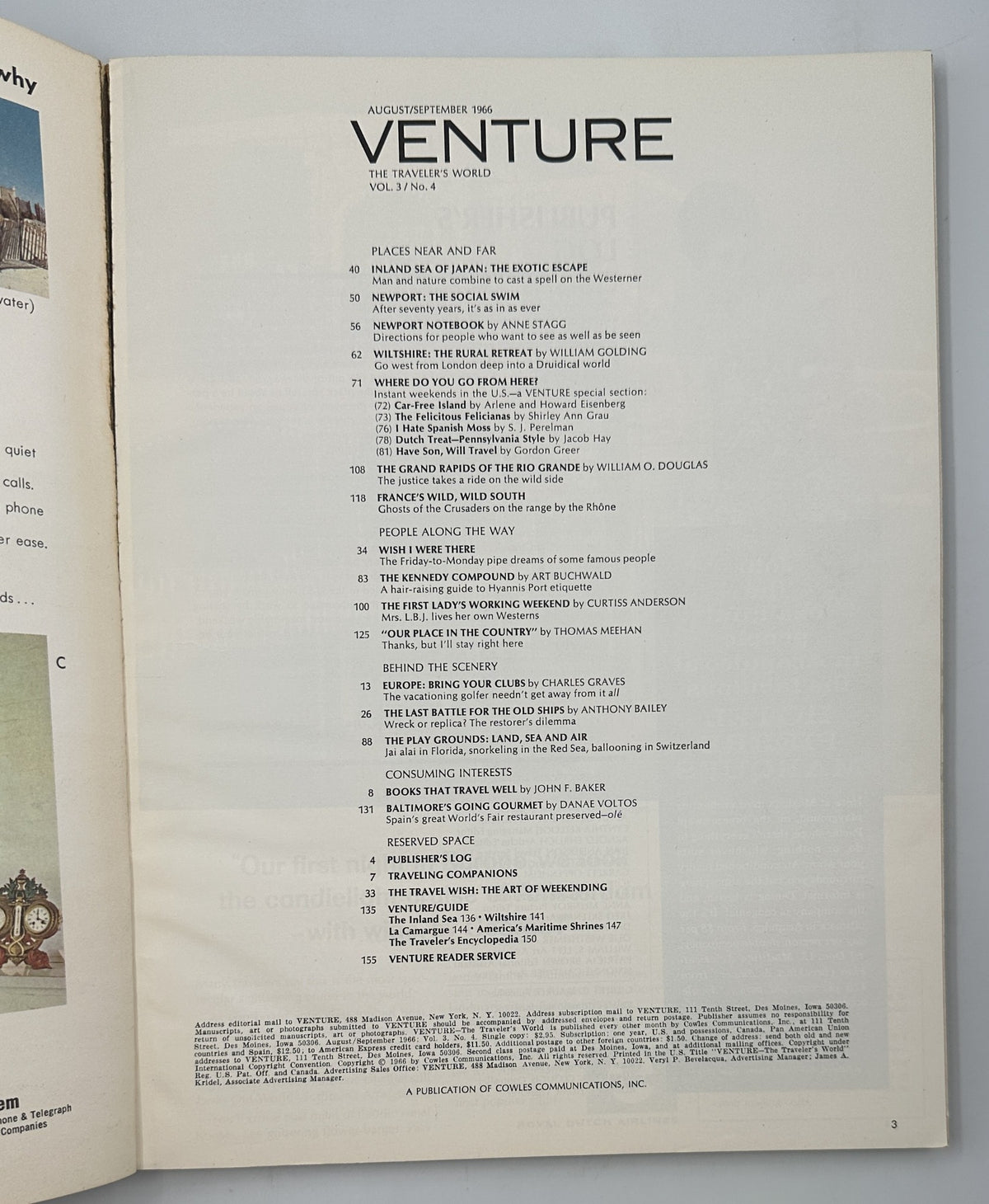 Venture Magazine August/September 1966 Japan Newport Wiltshire Travel