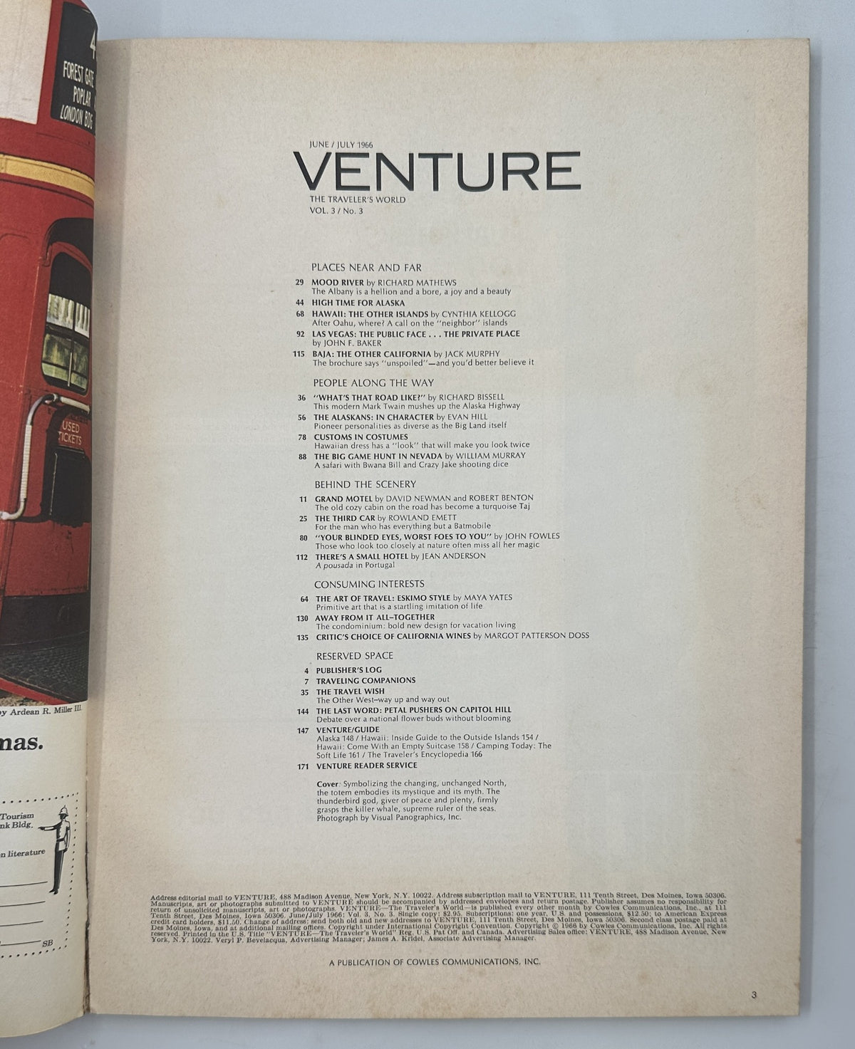 Venture Magazine June/July 1966 Alaska Hawaii Baja Nevada Travel
