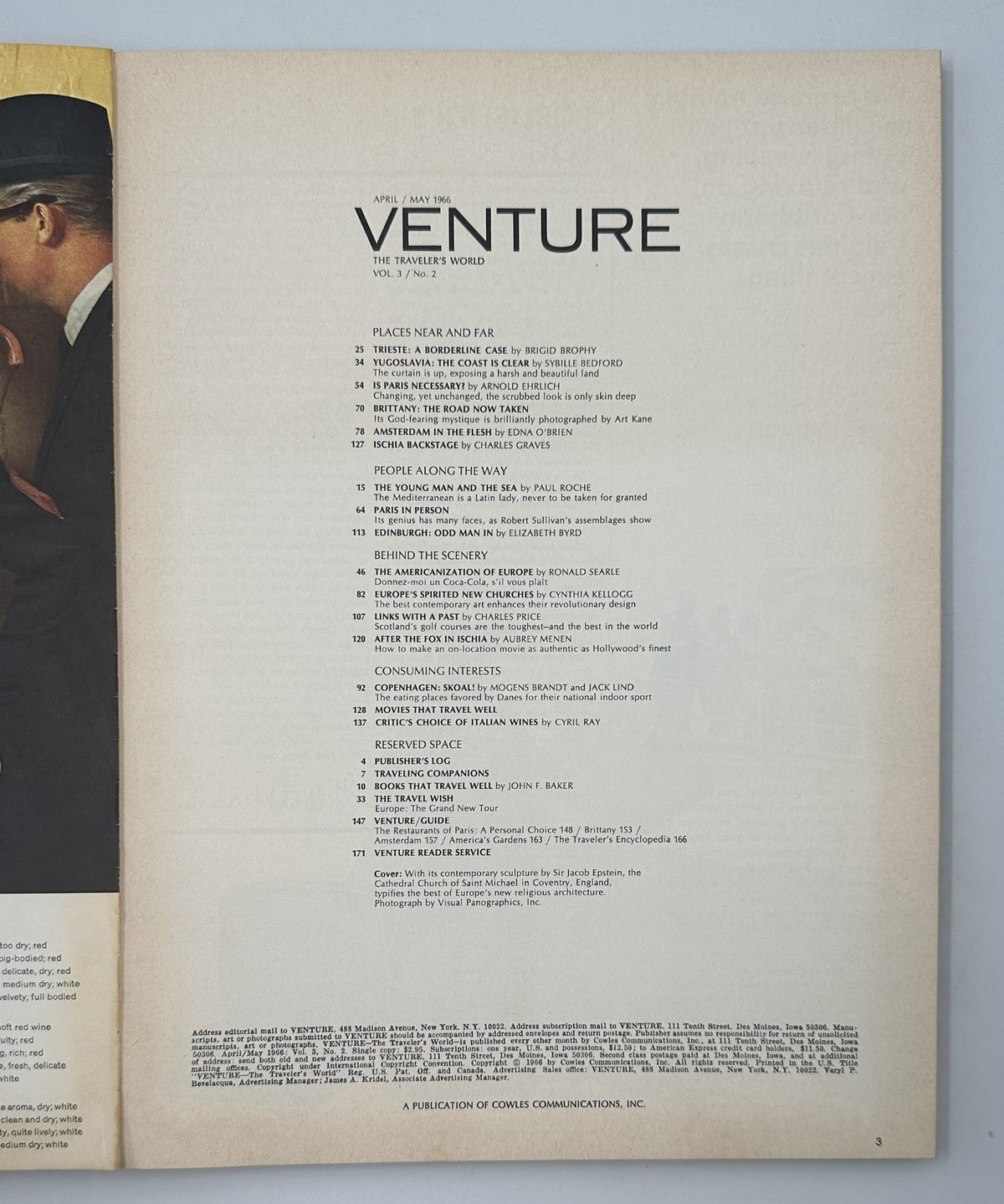 Venture Magazine April/May 1966 Europe Paris Amsterdam Copenhagen