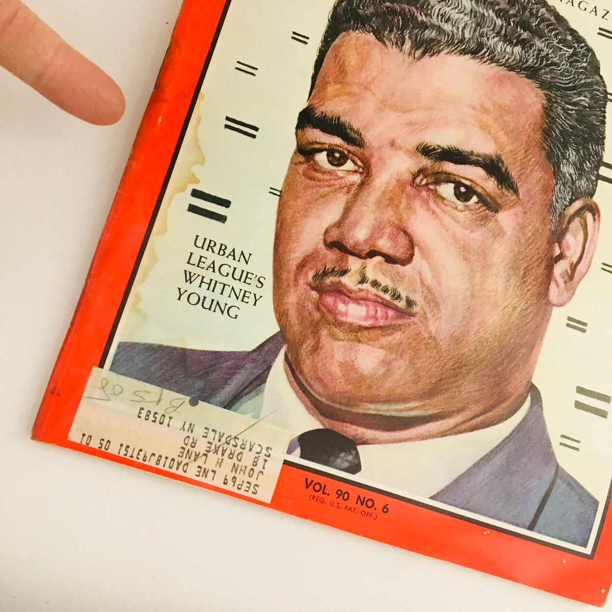 Cover of Time Magazine August 11, 1967 Vol. 90 No. 60 featuring Urban League's Whitney Young, highlighting his role in civil rights.