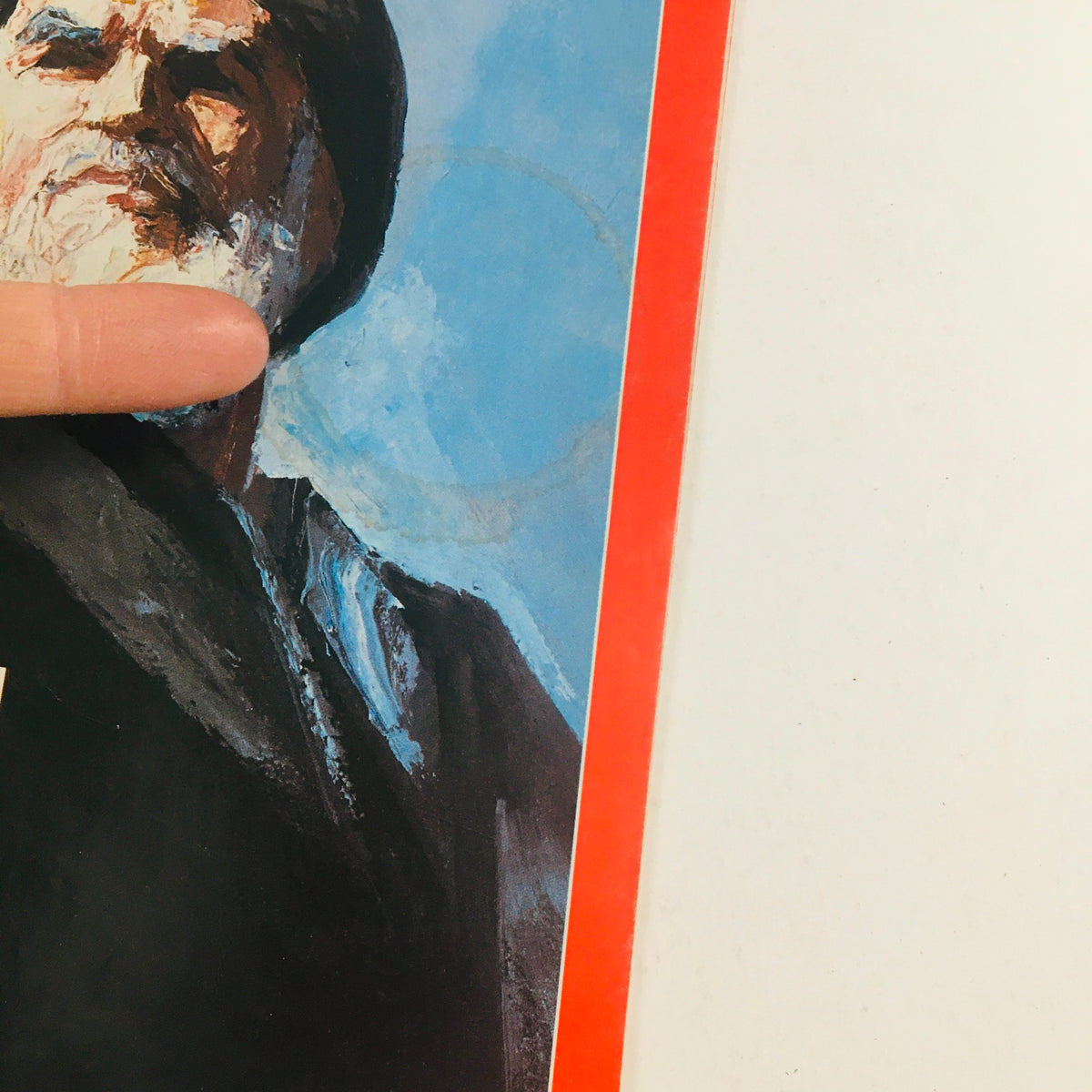 Close-up view of the Time Magazine cover from August 17, 1967, featuring 'Iran vs The World,' highlighting the intricate details of the cover illustration and the magazine's condition.
