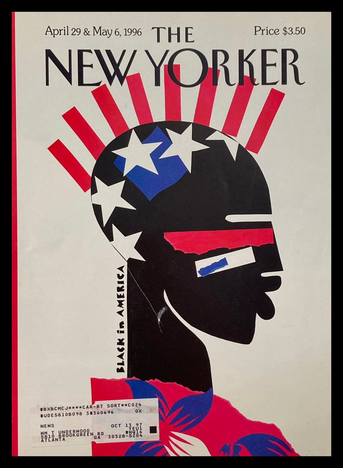 COVER ONLY The New Yorker April 29 1996 Black in America by Michael Roberts