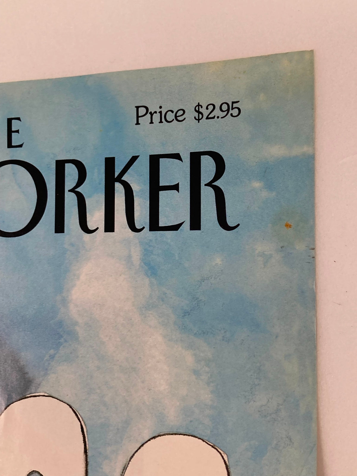 Detail of The New Yorker January 6, 1997 cover, emphasizing the price and vintage appeal of the '2000 Another Year' artwork by Saul Steinberg.