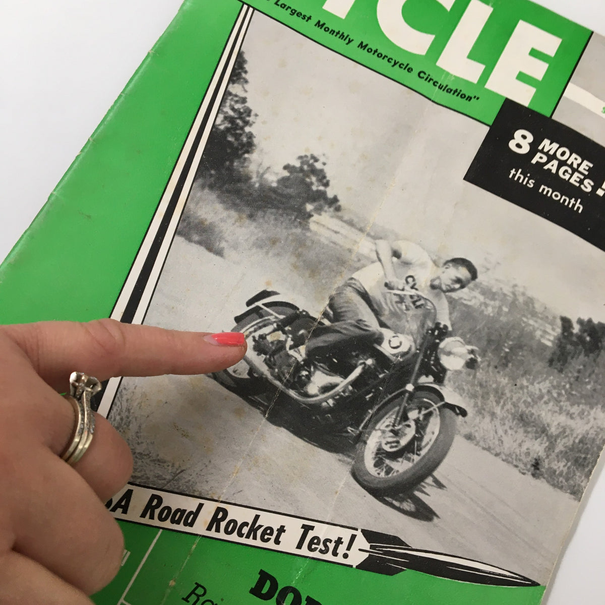 Close-up of Cycle Magazine September 1954 cover highlighting Dodge City Race and Rally Results with a rider on a motorcycle.