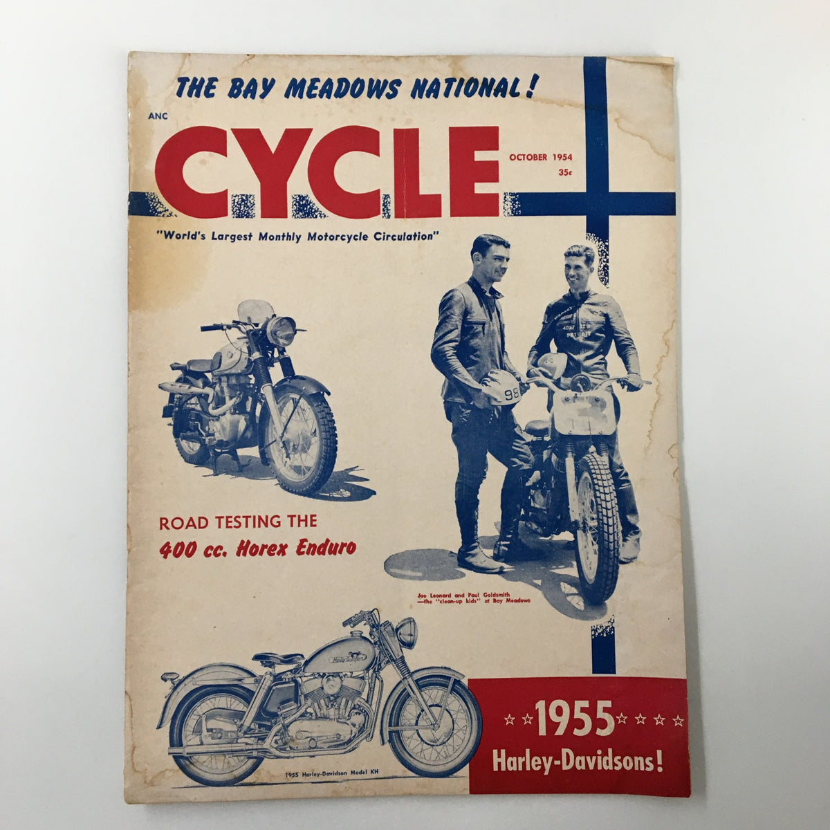 Cycle Magazine, October 1954: Featuring Joe Leonard and Paul Goldsmith on the cover