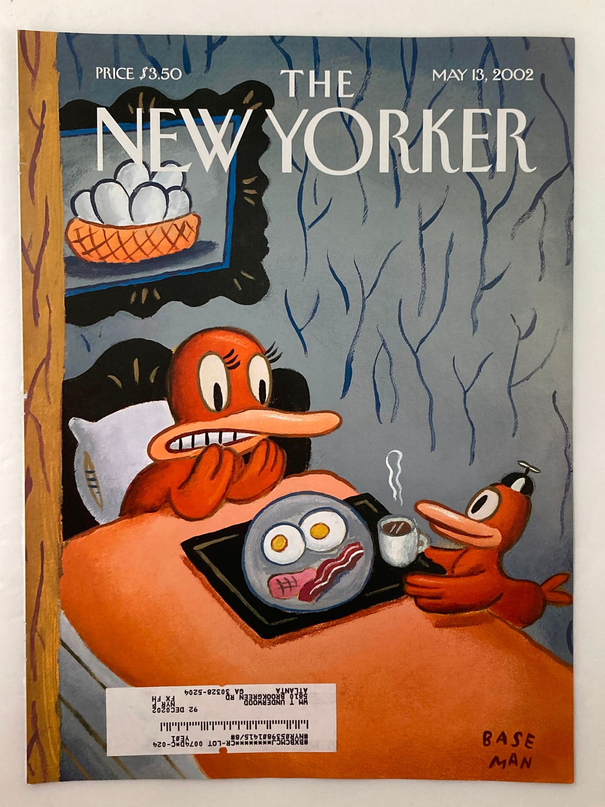 Cover of The New Yorker magazine from May 13, 2002, showcasing 'To My Mom' by Gary Baseman, with whimsical duck characters in a playful setting.