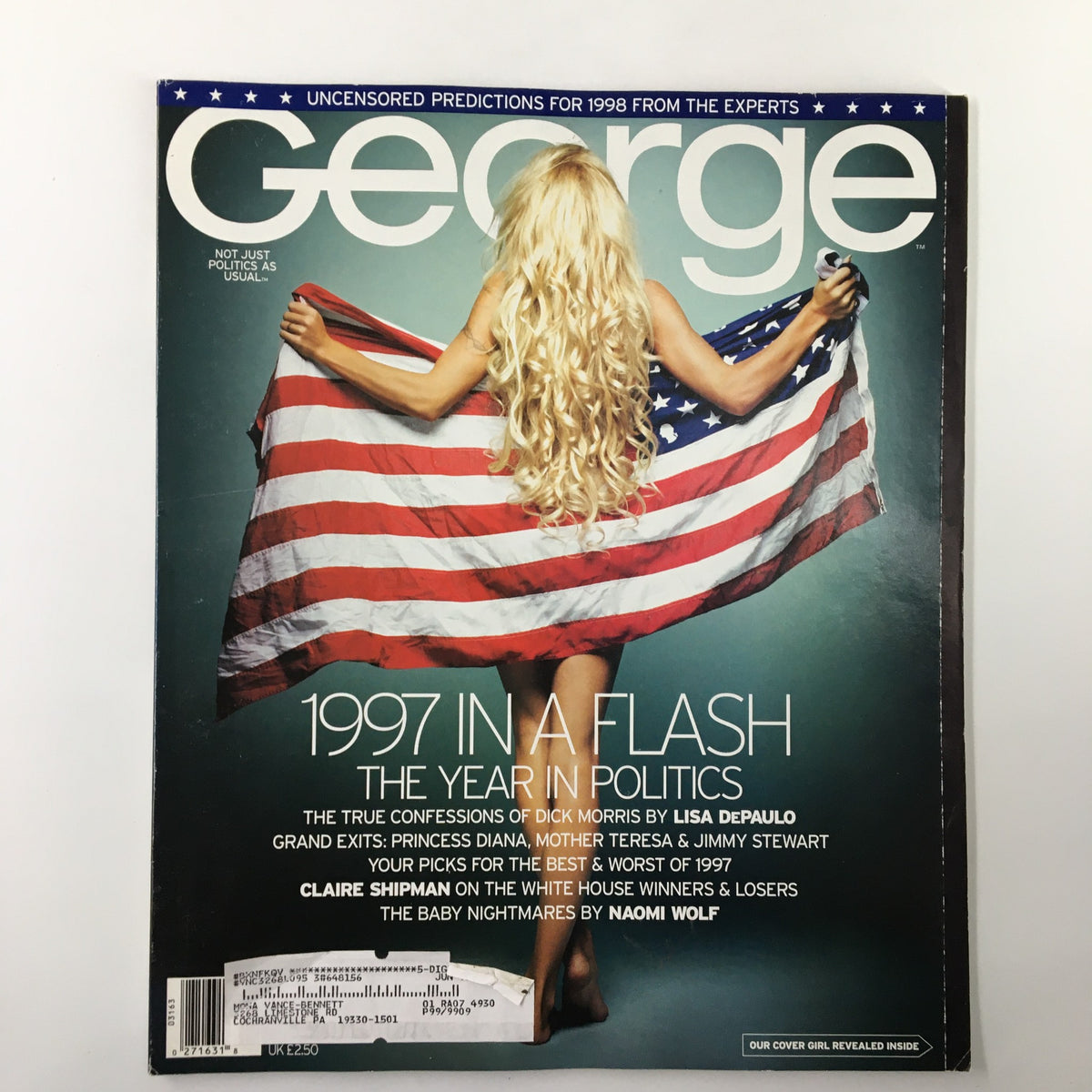 George Magazine January 1998 Pamela Lee Cover Girl 1997 In A Flash