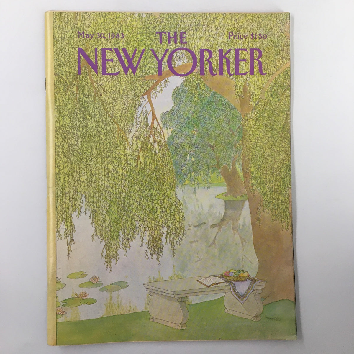 The New Yorker Magazine May 30 1983 cover featuring a serene lakeside scene titled 'Lakeside Afternoon' by Jenni Oliver, showcasing vibrant colors and tranquil imagery.