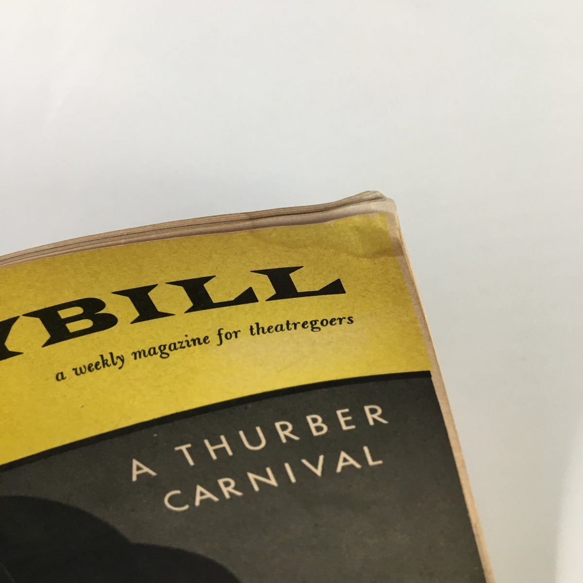 1960 Playbill Anta Theatre, close-up view showing the cover of A Thurber Carnival with a charming vintage design.