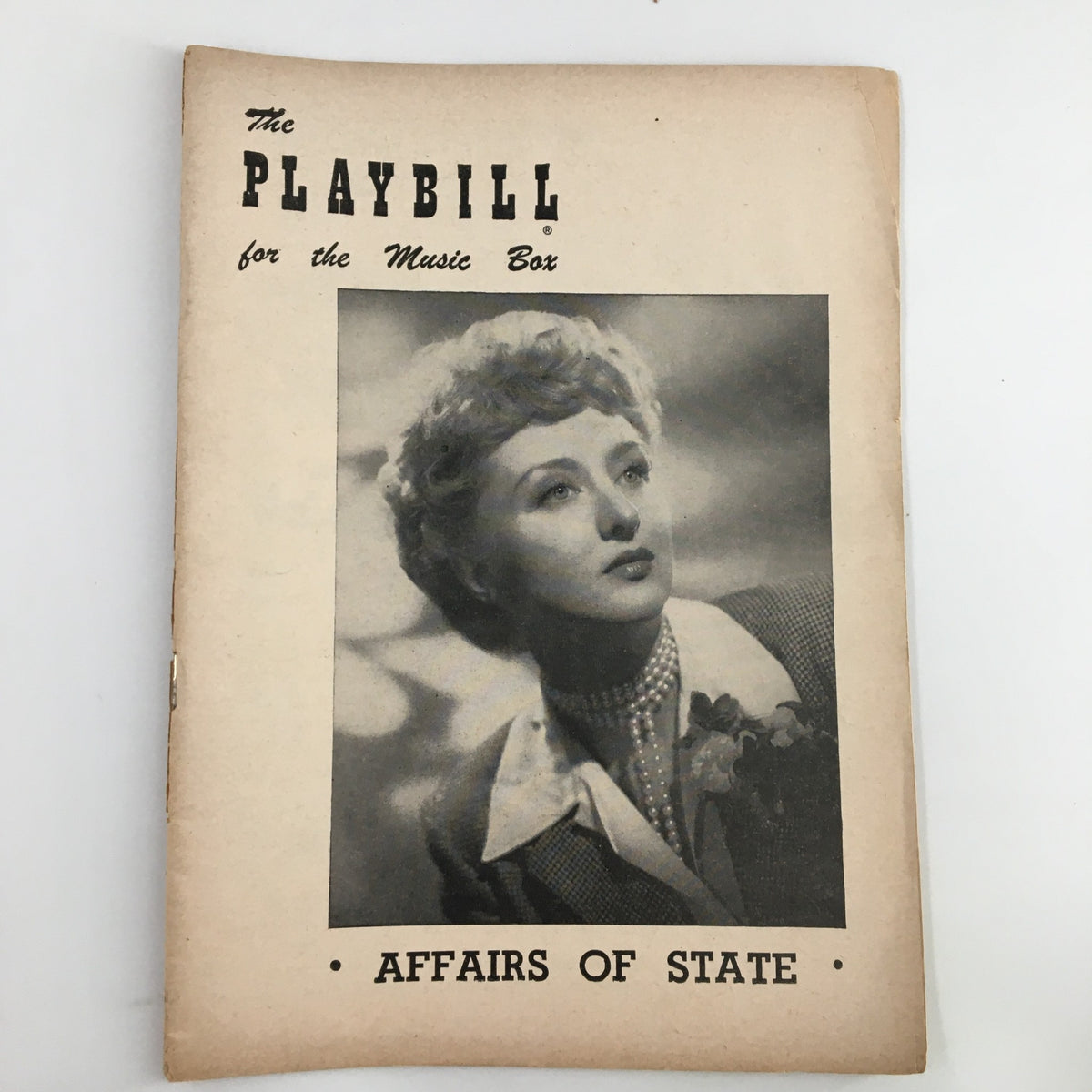 1951 Playbill for The Music Box featuring Celeste Holm in Affairs of State by Louis Verneuil, showcasing a vintage cover image of Holm.