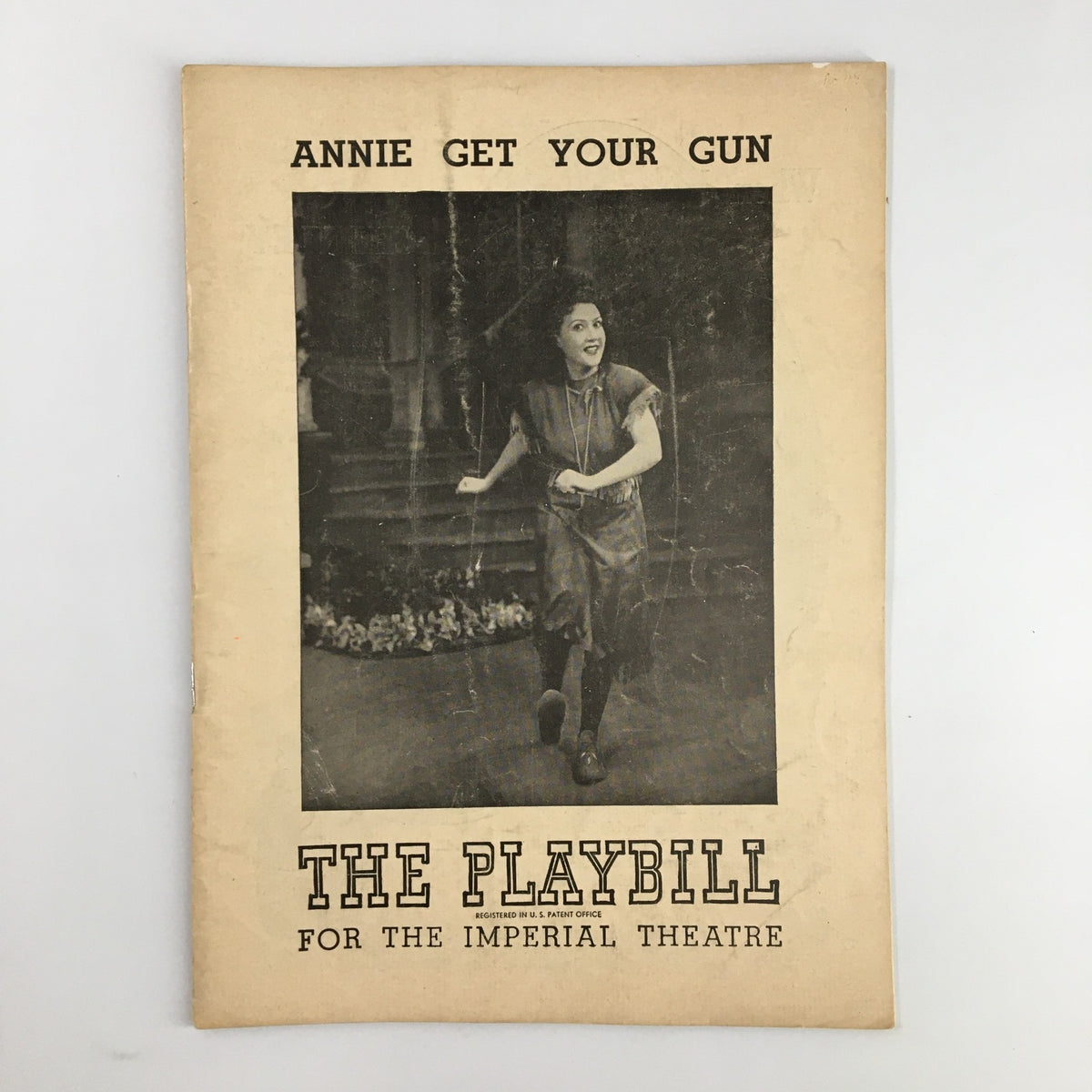 1948 Playbill for The Imperial Theatre featuring Ethel Merman in Annie Get Your Gun, showcasing a vintage cover with a theatrical image.