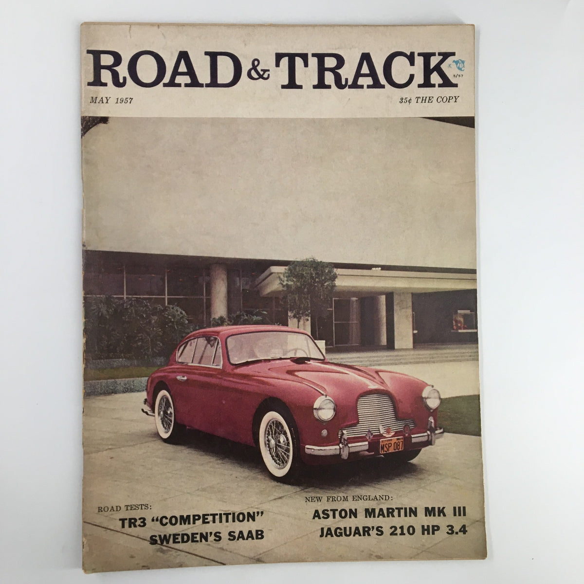 Vintage Road & Track Magazine May 1957 Don Schoenert's Aston Martin No Label