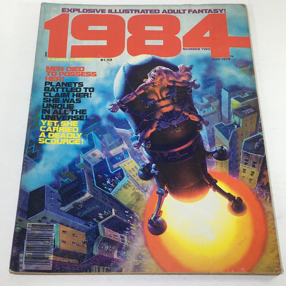 VTG 1984 A Warren Magazine Number Two: August 1978 cover featuring the striking Planet Battled illustration, showcasing vintage adult fantasy art and storytelling.