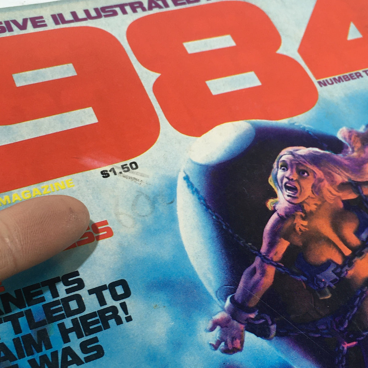 Close-up of the VTG 1984 A Warren Magazine Number Two: August 1978 cover highlighting the price and details, including the dynamic illustration that captures the essence of classic sci-fi artistry.