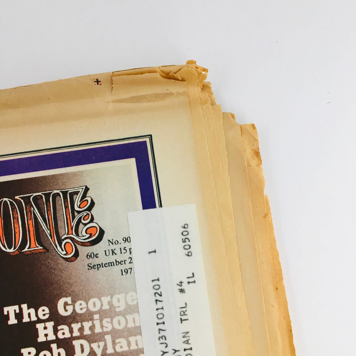 Rolling Stone Magazine September 2 1971 #90 George Harrison & Bob Dylan Concert