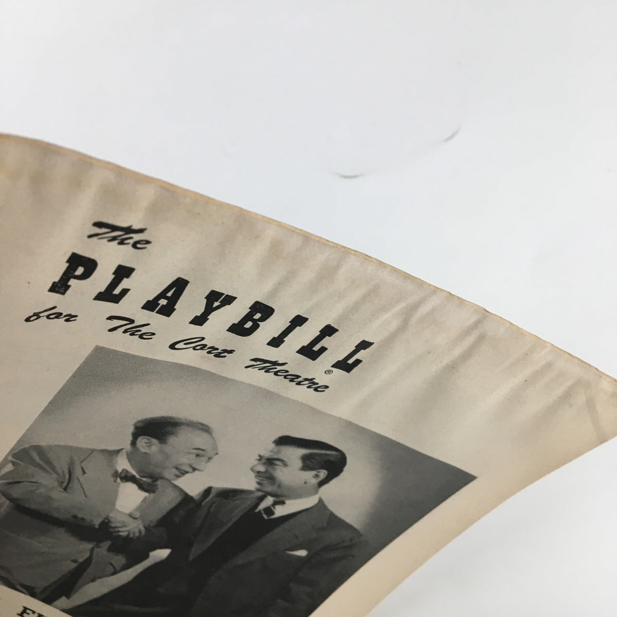 Detailed view of the top section of the 1953 Playbill for The Cort Theatre for The Fifth Season, highlighting the vintage design.