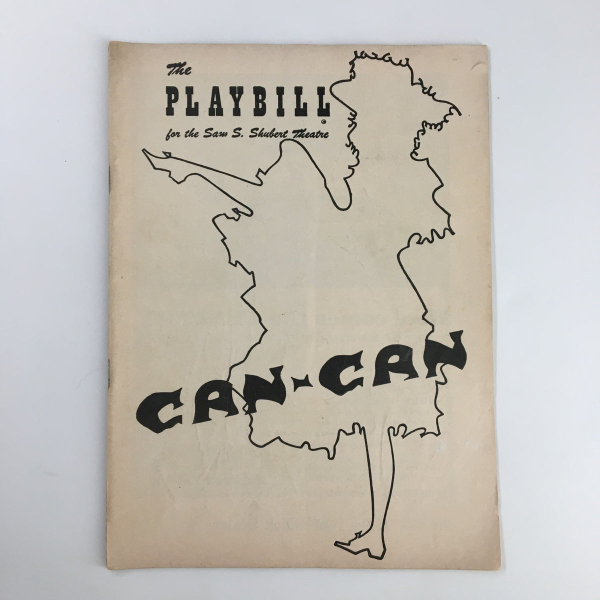 Vintage 1954 Playbill for Cole Porter's Can-Can at the Sam S. Shubert Theatre, featuring artistic design and classic typography.