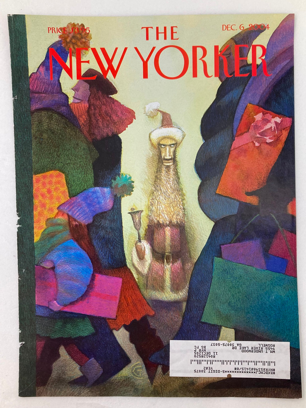 The New Yorker December 6 2004 cover featuring Osama Bin Laden by Carter Goodrich, illustrated with vibrant colors and unique design elements representing the era.