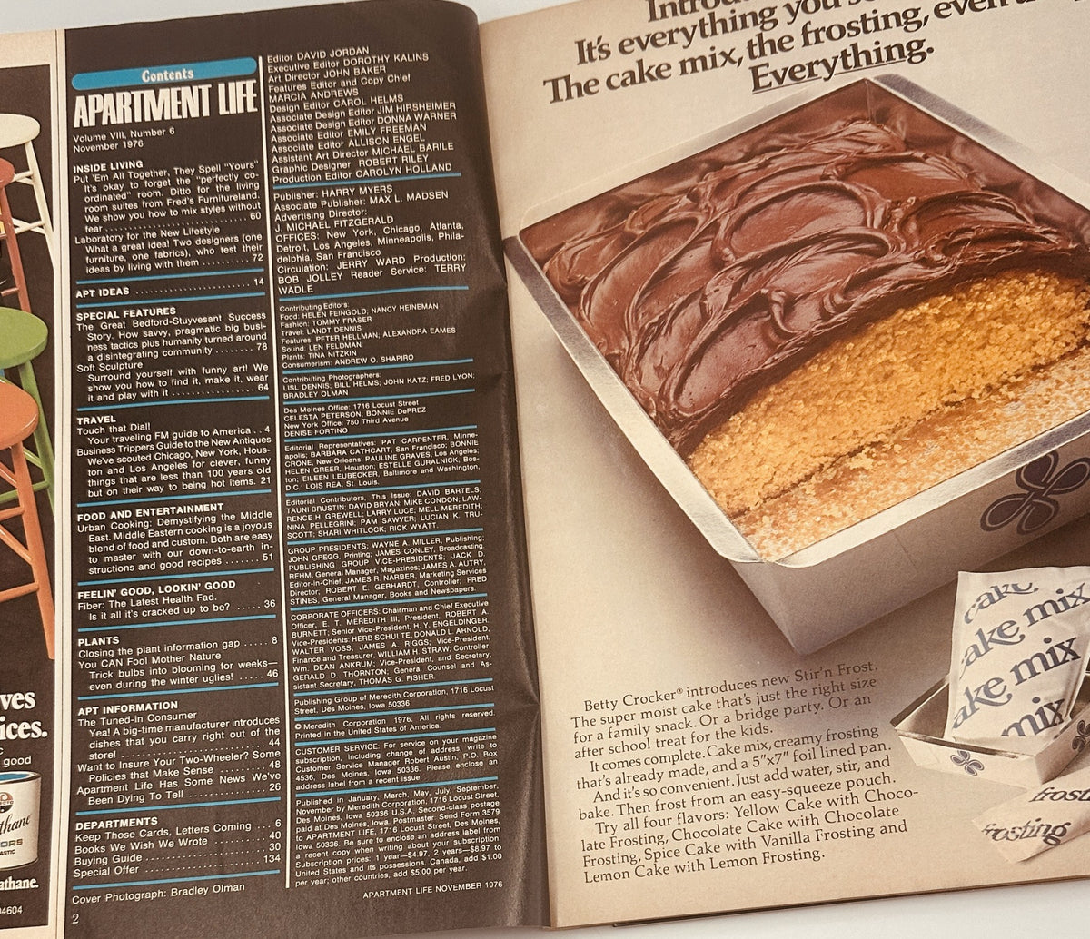 Apartment Life Magazine November 1976 Home Living Decor Travel Food VG