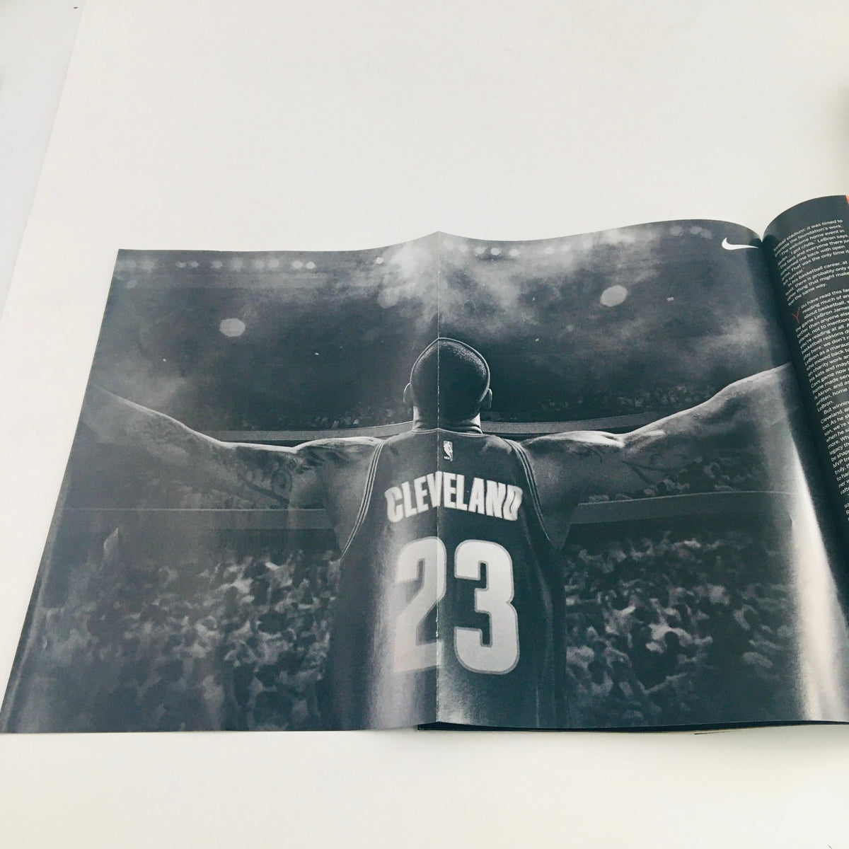 Slam Magazine September 2018 #181 showing a powerful black and white image of LeBron James with arms raised, celebrating a victory in Cleveland.