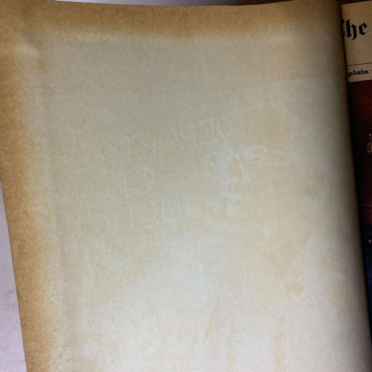 Interior view of The New York Times Library Edition Bound Magazine March - April 1968, revealing an age-marked page with subtle discoloration.