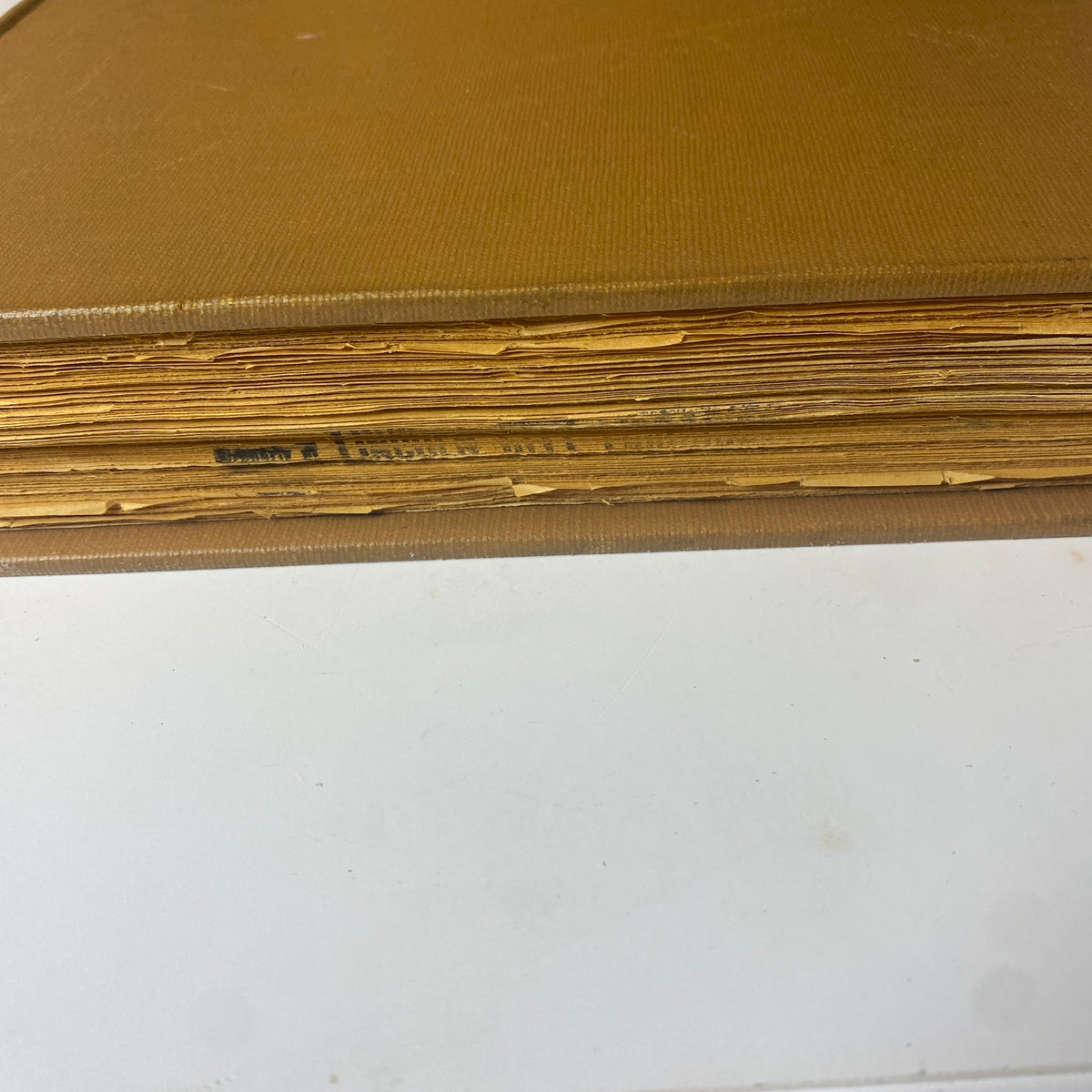 Photo displaying the edges of The New York Times Library Edition Bound Magazine January - February 1968, showcasing the vintage papers inside.