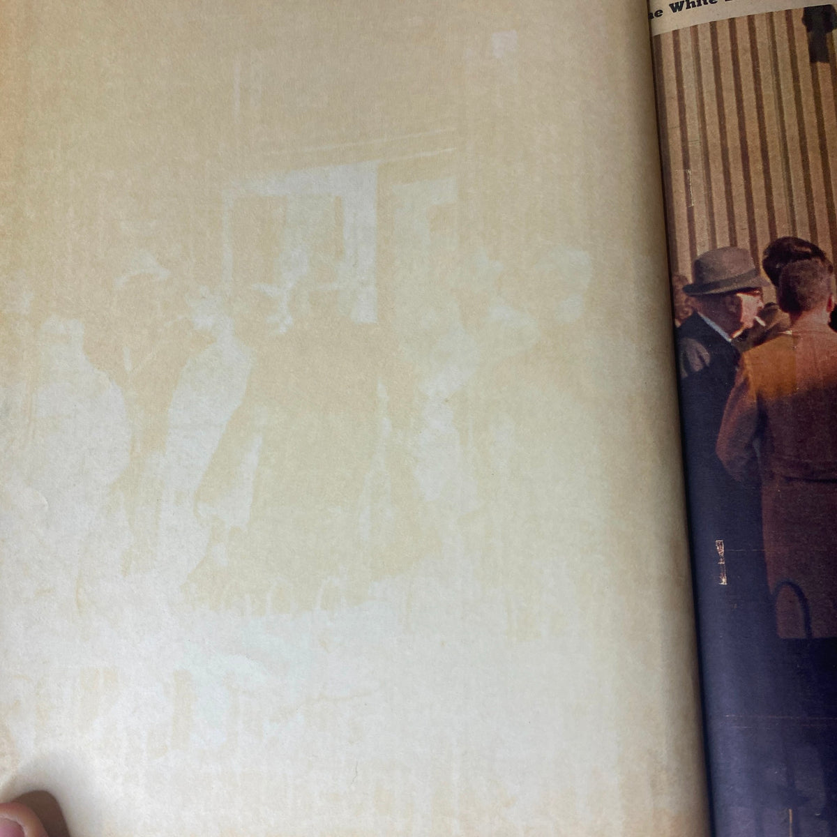 Interior page of The New York Times Library Edition Bound Magazine January - February 1968, showing a faded image and surrounding text.