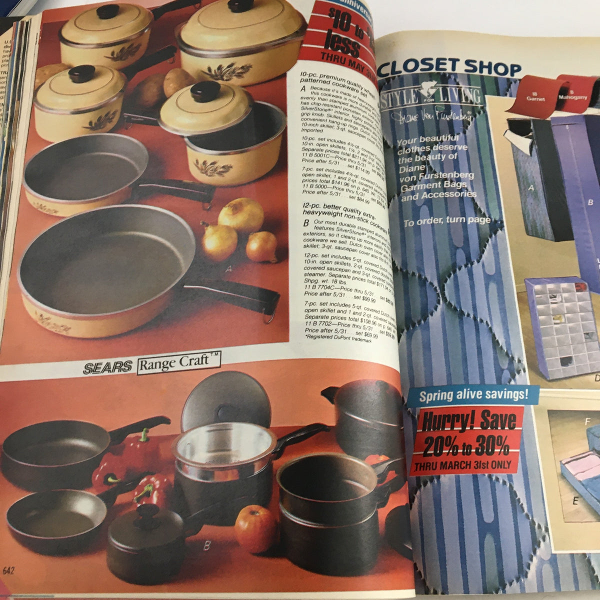 VTG 1986 Centennial Edition Fashion Apparel & Home Furnishing Catalog featuring a stylish collection of cookware from Sears, highlighting kitchen essentials from the 1980s.
