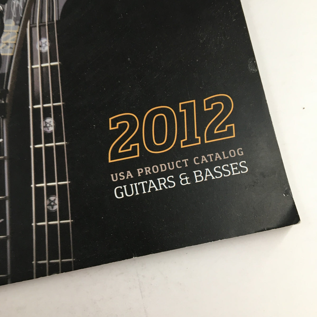 Cover image of the ESP Guitars 2012 USA Product Catalog featuring the title '2012 USA Product Catalog Guitars & Basses'.