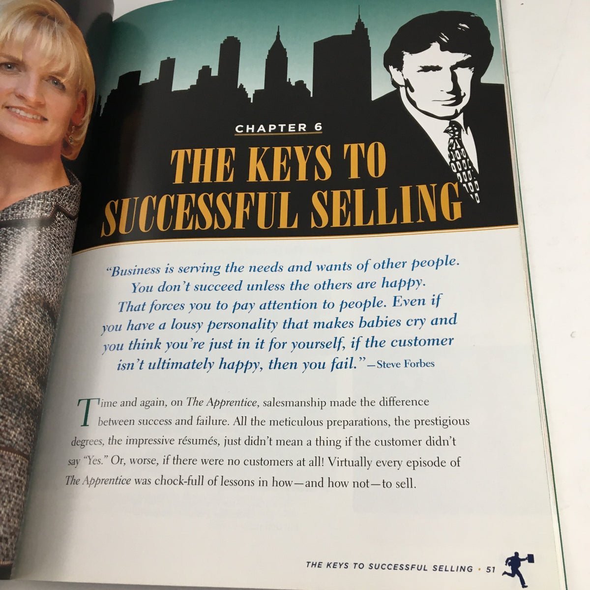2006 Lessons From The Apprentice Secrets to Success featuring a page on keys to successful selling, with a quote on business and customer service.
