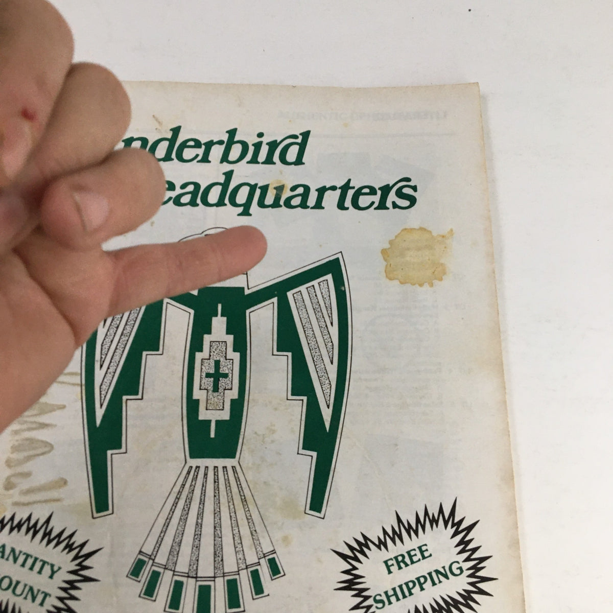 Cover of the 2005 Thunderbirds & Mustang Headquarters Inc. Price Catalog, showcasing a green design with a stylized Thunderbird emblem.