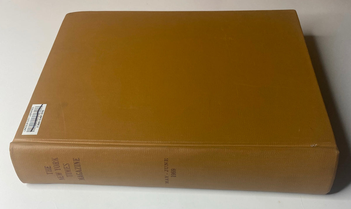 The New York Times Bound Magazine 1969 May - June, showcasing the cover of the bound volume with a simple brown binding.