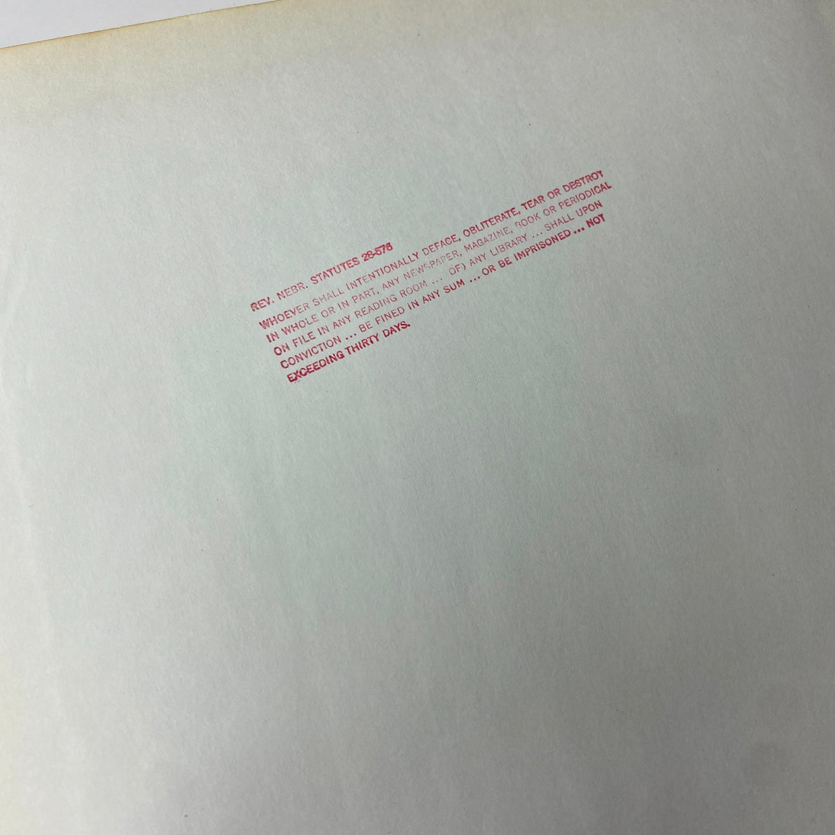Back cover of The New York Times Library Edition Bound Magazine from March to April 1971, displaying library usage information in red ink.