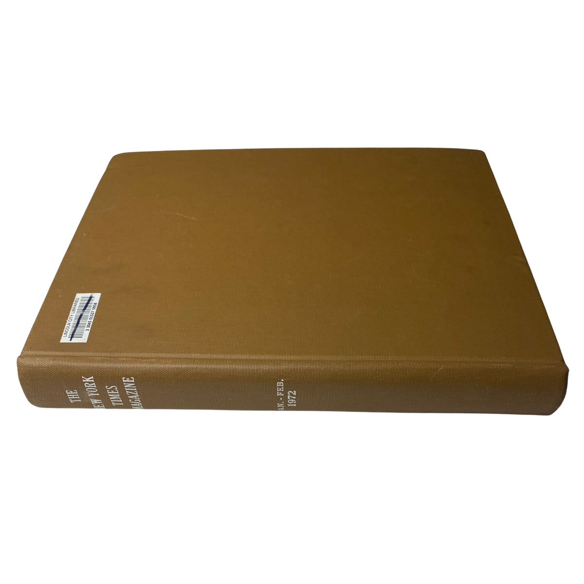 The New York Times Library Edition Bound Magazine 1972 January - February, showing a durable hardcover spine with the title embossed.