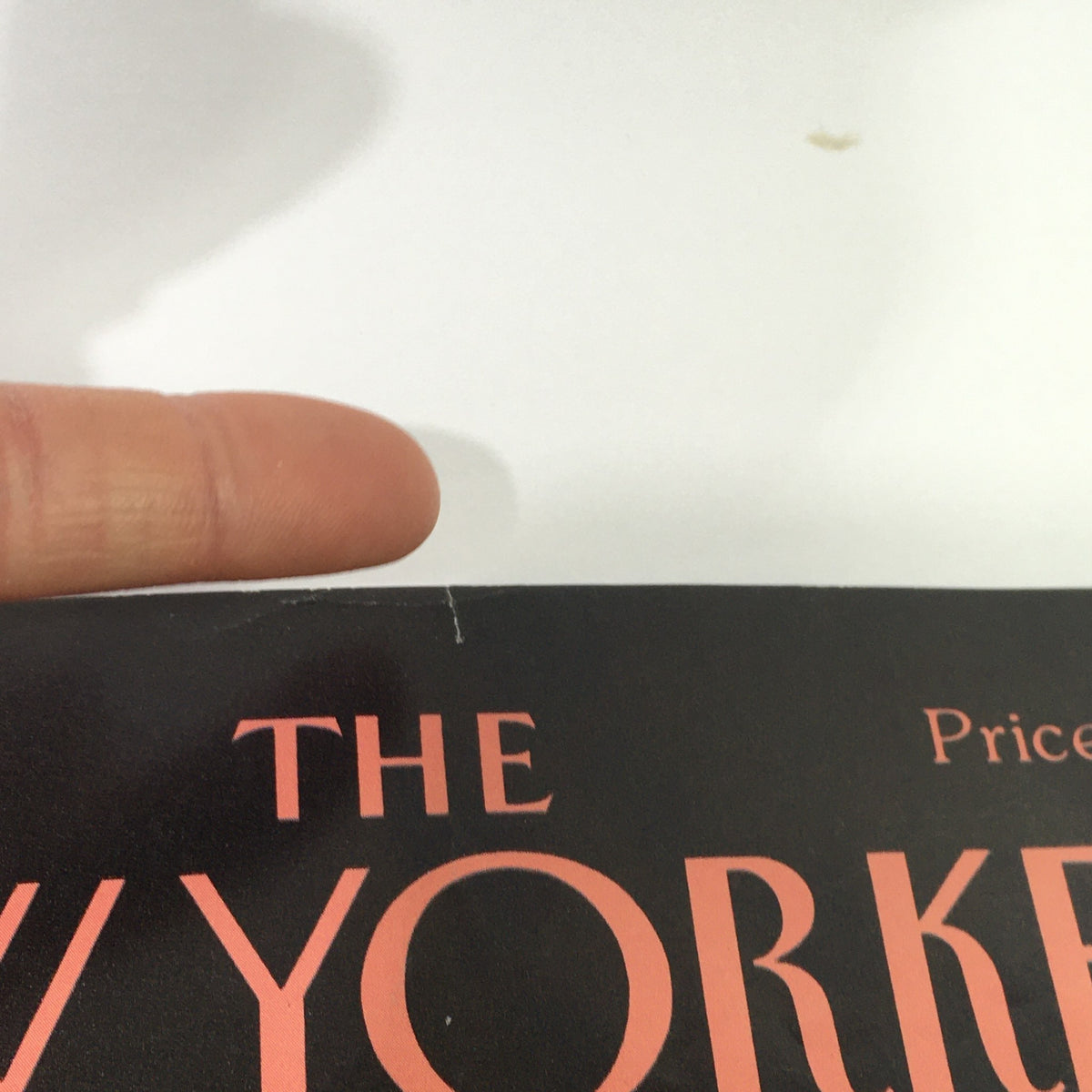 Close-up of the top edge of The New Yorker Magazine cover from December 26, 1988, showing minor wear and detailing.