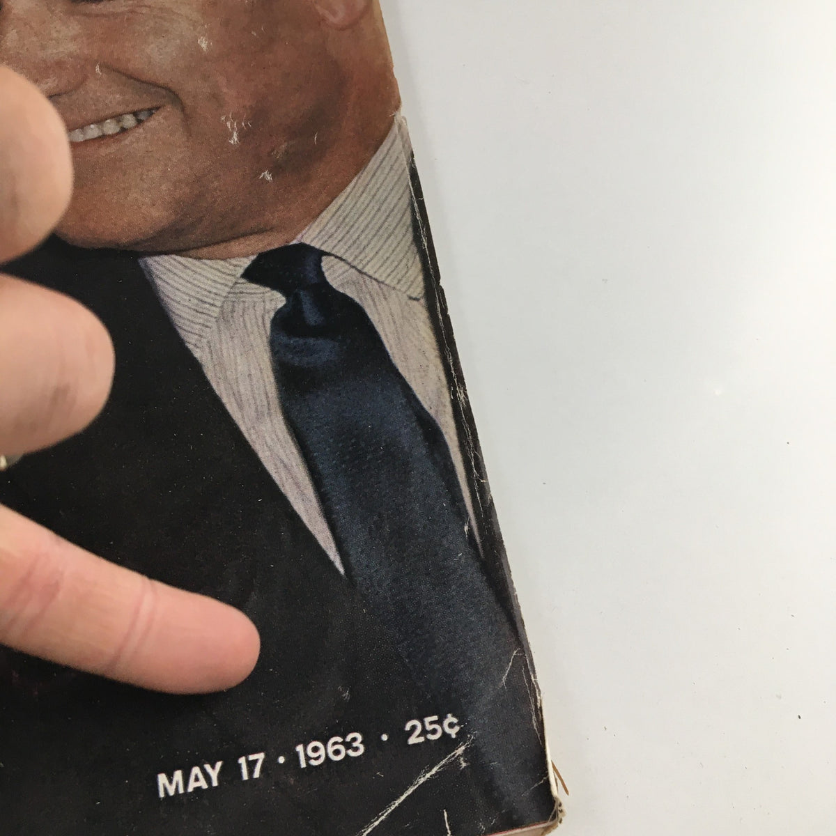 Close-up of the cover of Life Magazine May 17 1963 featuring Governor Nelson Rockefeller, showing publication date and price.