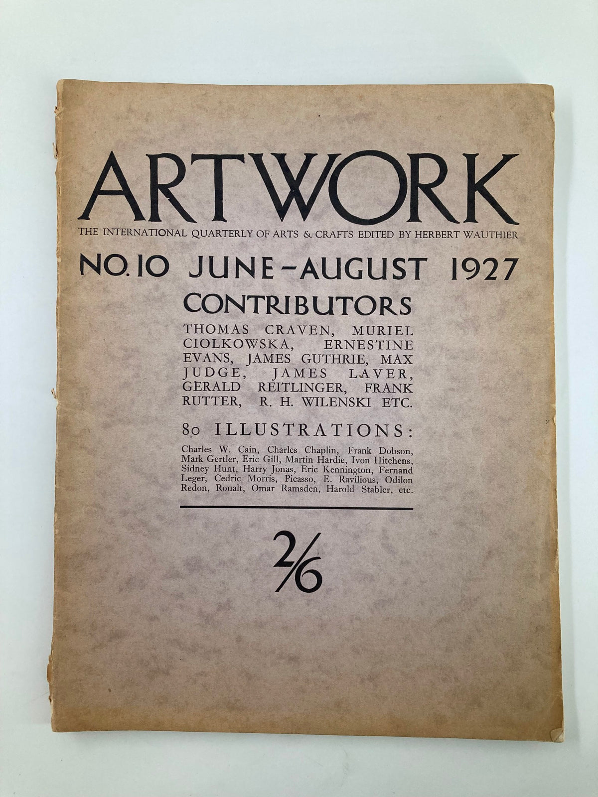 Vintage Artwork Magazine June 1927 Vol 3 #10 cover, featuring contributors and a classic design.
