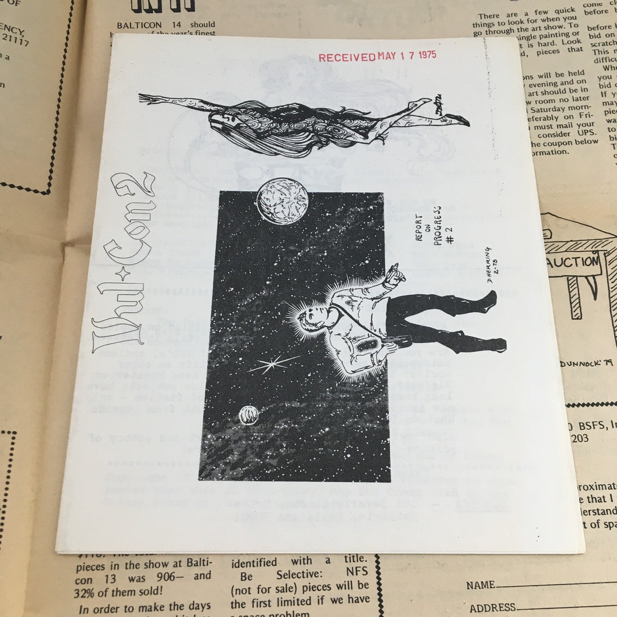 Cover of Balti Media Edition Science Fair March 1980 The Star Warm News, featuring artwork of a figure in space with planets.