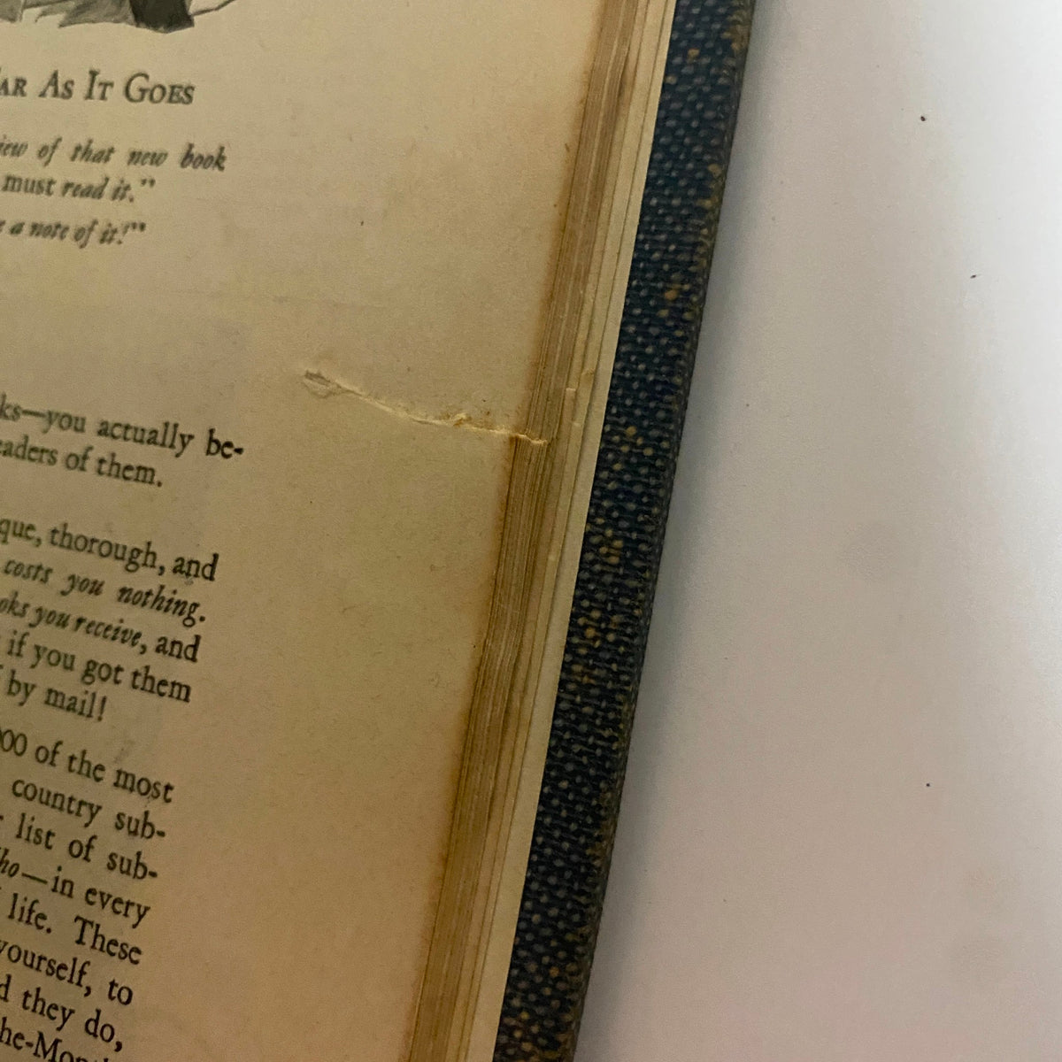 Image showing the spine of a bound volume of Time Magazine with wear, related to the collection 'Time Magazine Bound Weekly 1927 January - June TURKEY Mustafa Kemal Pasha'.