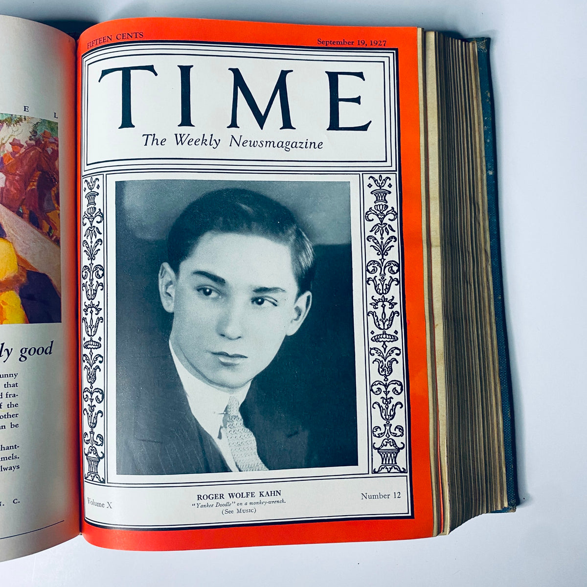 Cover of Time Magazine from September 19, 1927 featuring a portrait of Roger Wolfe Kahn, recognized for his role in the music industry.