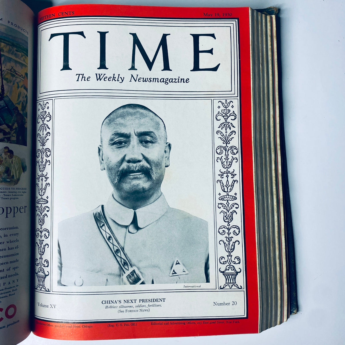Time Magazine Bound Weekly January 6, 1930 - June 30, 1930 AL Capone Scarface. Cover of the May 19, 1930 issue featuring an image of China's Next President, highlighting historical context.
