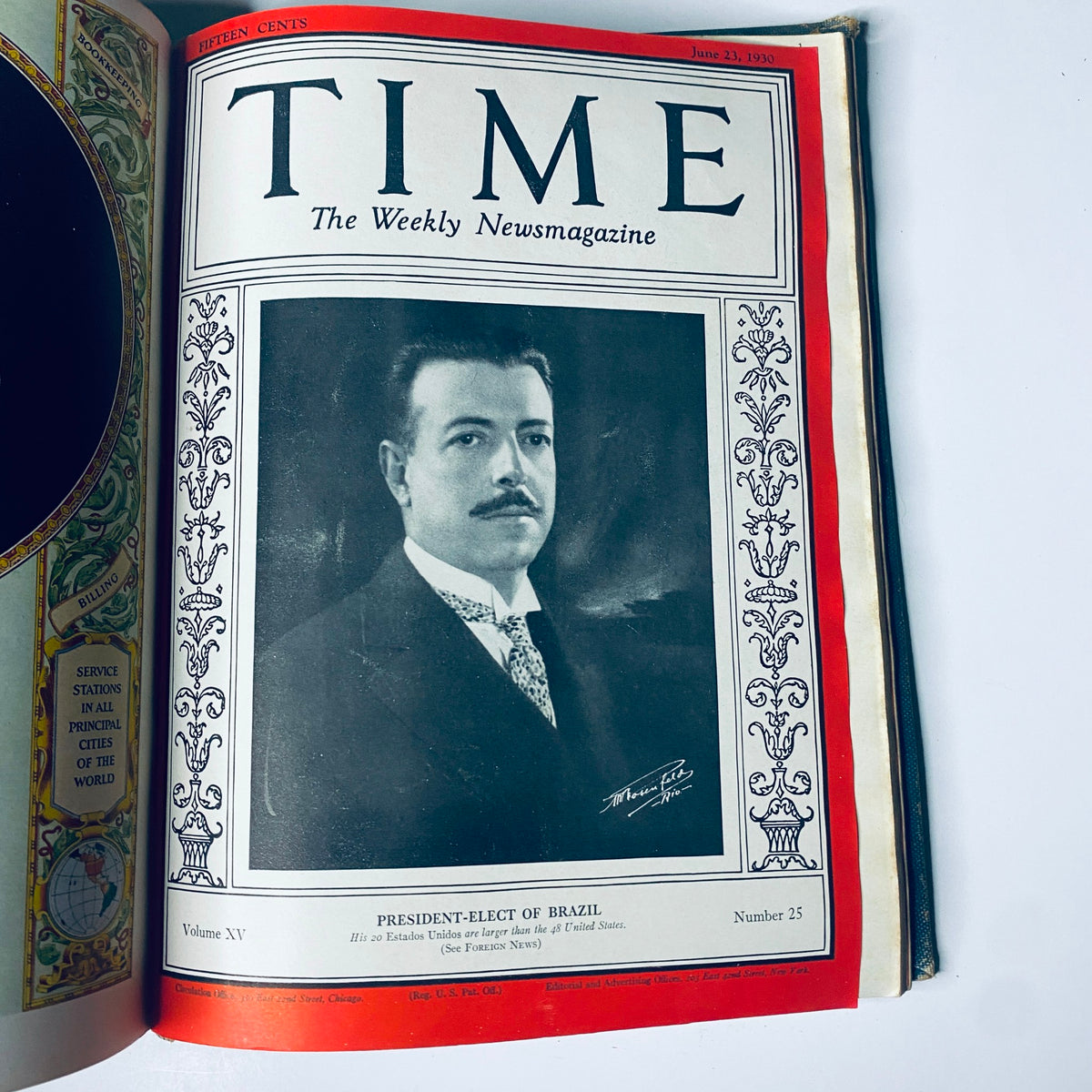 Time Magazine cover from June 23, 1930 showcasing the President-Elect of Brazil, reflecting important political developments in South America.