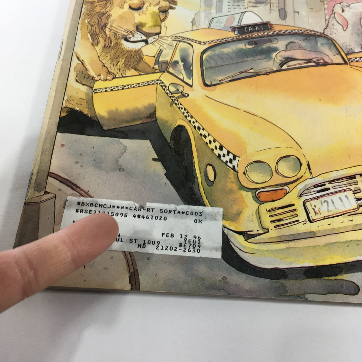 Close-up view of the address label on the VTG The New Yorker Magazine March 13 1995, revealing mailing details and adding context to the magazine's vintage character.